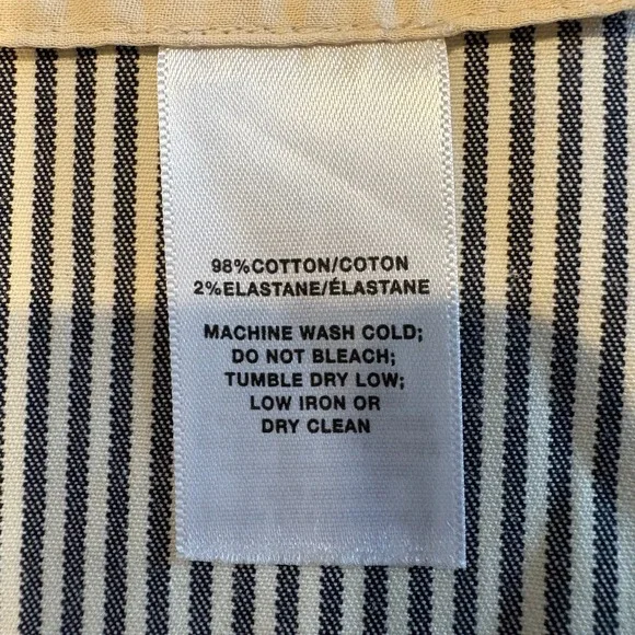 Lafayette 148 New York Dress Casual Cream/Blue Striped Size 16 Preppy NWOT - Picture 7 of 7